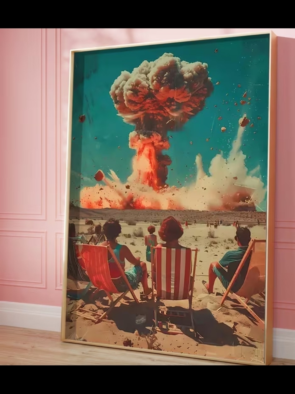 Retro Beach Explosion Art Print
